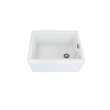 Samuel Müeller Quinlyn 24in x 20in Undermount Single Bowl Farmhouse Fireclay Kitchen Sink with Channeled Overflow, White