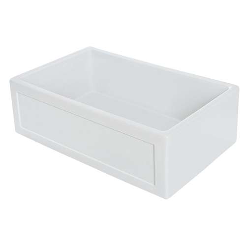 Samuel Müeller Arbor 30in x 20in Undermount Single Bowl Farmhouse Fireclay Kitchen Sink with Reversible (Country/Plain) Front, W