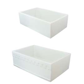 SMFUSE302010 Cairns 30-in x 20-in x 10-in Reversible (English/Plain) Front Super Single Bowl Farmhouse Undermount Fireclay Kitchen Sink, White