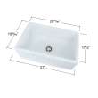 Samuel Müeller Cairns 30in x 20in Undermount Single Bowl Farmhouse Fireclay Kitchen Sink with Reversible (English/Plain) Front, in