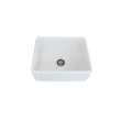 Samuel Müeller Langdon 24in x 19in Undermount Single Bowl Farmhouse Fireclay Kitchen Sink with Reversible (Fluted/Plain) Front in White