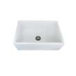 Samuel Müeller Langdon 30in x 20in Undermount Single Bowl Farmhouse Fireclay Kitchen Sink with Reversible (Fluted/Plain) Front, Whit