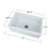 Samuel Müeller Valencia 30in x 20in Undermount Single Bowl Farmhouse Fireclay Kitchen Sink with Reversible (French/Plain) Front, in