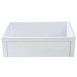 SMFUSR302010 Aden 30-in x 20-in x 10-in Reversible (Roman/Plain) Front Super Single Bowl Farmhouse Undermount Fireclay Kitchen Sink, White