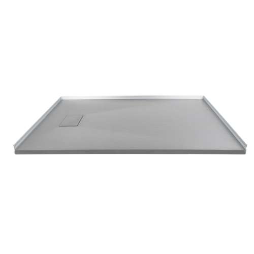 63-in x 40-in Zero Threshold Shower Base with End Drain, Grey