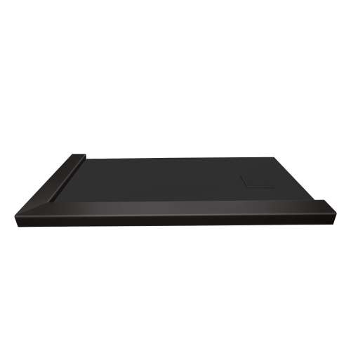 Samuel Mueller SMFZSDTR6032-09 Trimslate 60-In X 32-In Tub Replacement Shower Base With Adjustable Double Threshold And End Drain, Black