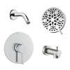 Samuel Müeller SMGPRK65T-1-BN Greyson Single Function Round ADA Pressure Balance Shower And Tub Set, Brushed Nickel