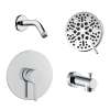 Samuel Müeller SMGPRK65T-1-PC Greyson Single Function Round ADA Pressure Balance Shower And Tub Set, Polished Chrome