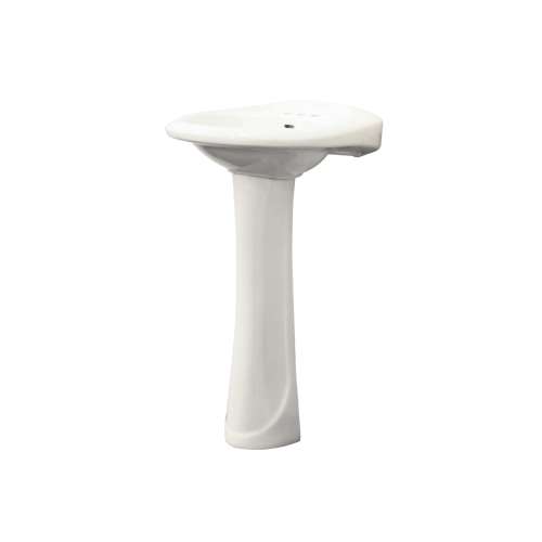 Samuel Müeller Millwood Grande Vitreous China Lavatory Sink with 4-in centers for use with TP-1410 Pedestal Leg, White