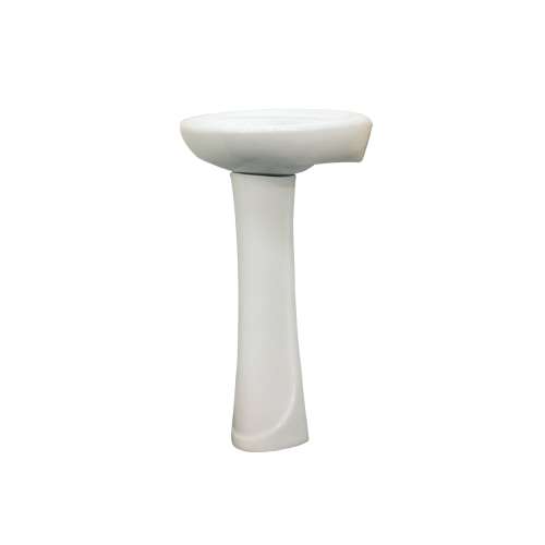 Samuel Müeller Millwood Petite Vitreous China Lavatory Sink with 4-in centers for use with TP-1440 Pedestal Leg, White