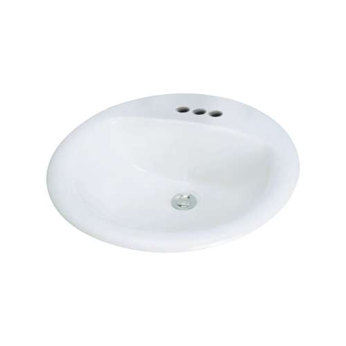 Samuel Müeller Parma Vitreous China 20-in Round Drop-in Lavatory with 4-in CC Faucet Holes
