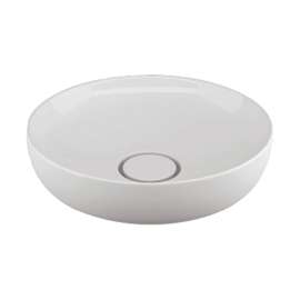Aberdeen 17-in x 5-in x 5-in Vitreous China Round Vessel Sink, White, SML-1630-01