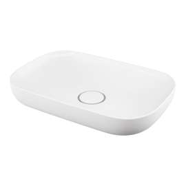 Fresno 24-in x 16-in x 5-in Vitreous China Rectangular Vessel Sink, White, SML-1640-01