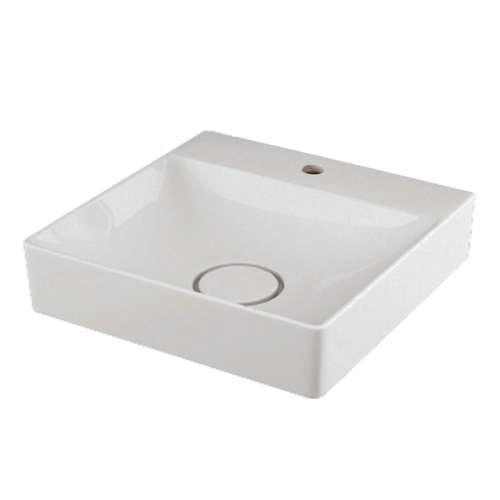 Samuel Müeller Reims Vitreous China 15.75-in Rectangular Vessel Sink with Single Hole