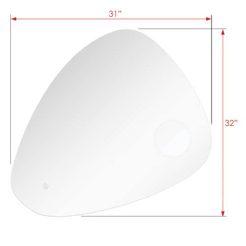 Samuel Müeller SMLMC3132 Camila 31-in x 32-in LED-Backlit Contemporary Mirror With Touch Sensor