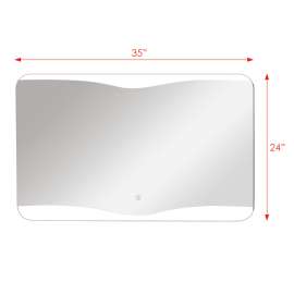 SMLMG3524 Gable 35-in x 24-in LED-Backlit Contemporary Mirror With Touch Sensor
