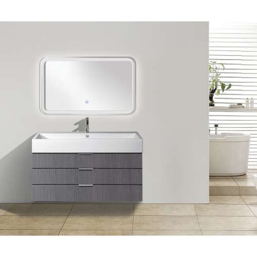 Samuel Müeller SMLMG4728 Griffin 47-in x 28-in LED-Front Lit Contemporary Mirror With Touch Sensor