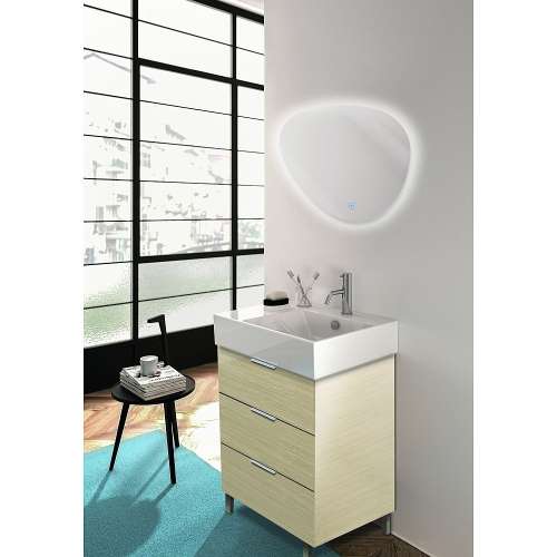 Samuel Müeller SMLMH2623R Hayden 26-in x 23-in LED-Backlit Right Contemporary Mirror With Touch Sensor