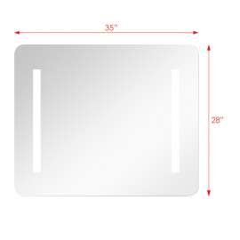 SMLMV3530 Venice 35-in x 30-in LED-Front Lit Contemporary Mirror With Touch Sensor