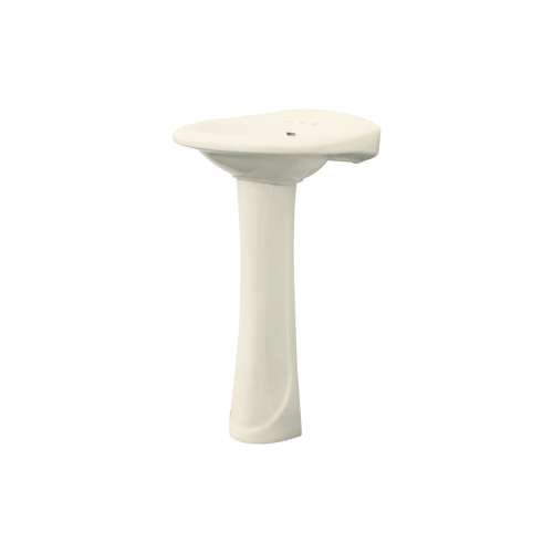Samuel Müeller Millwood Grande Vitreous China 2-Piece Pedestal Lavatory with 4-in Centerset Kit, Biscuit