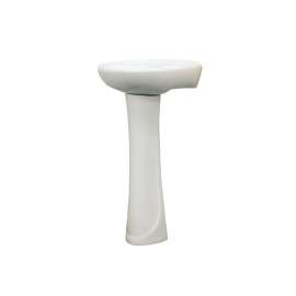 SMLP-1444-01 Millwood Petite 19-in x 17-in x 36-in Vitreous China 2-Piece Pedestal Lavatory Sink Kit With 4-in Centerset Faucet Holes, White