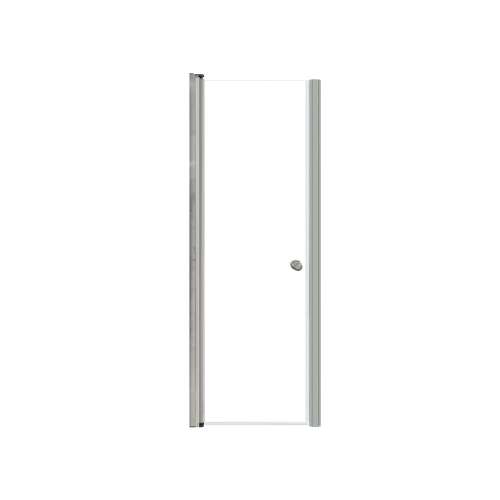 Lydia 24-in X 70-in Pivot Shower Door with 1/4-in Clear Glass and Contour Handle, Brushed Stainless