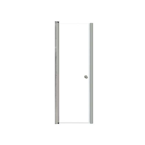 Samuel Mueller Lydia 25-in X 70-in Pivot Shower Door with 1/4-in Clear Glass and Contour Handle, Brushed Stainless