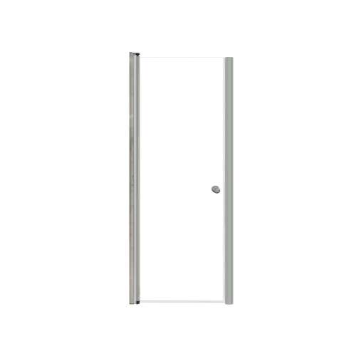 Lydia 28-in X 70-in Pivot Shower Door with 1/4-in Clear Glass and Contour Handle, Brushed Stainless