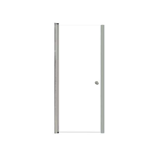 Samuel Mueller Lydia 29-in X 70-in Pivot Shower Door with 1/4-in Clear Glass and Contour Handle, Brushed Stainless