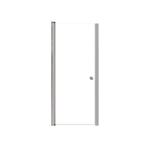 Lydia 30-in X 70-in Pivot Shower Door with 1/4-in Clear Glass and Contour Handle, Brushed Stainless