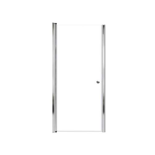 Lydia 32-in X 70-in Pivot Shower Door with 1/4-in Clear Glass and Contour Handle, Polished Chrome