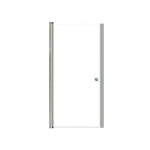 Lydia 33-in X 70-in Pivot Shower Door with 1/4-in Clear Glass and Contour Handle, Brushed Stainless