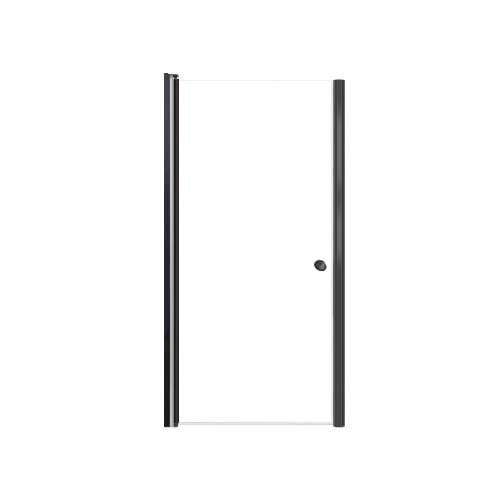 Samuel Mueller Lydia 33-in X 70-in Pivot Shower Door with 1/4-in Clear Glass and Contour Handle, Matte Black