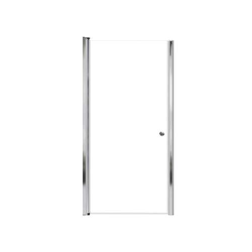 Lydia 34-in X 70-in Pivot Shower Door with 1/4-in Clear Glass and Contour Handle, Polished Chrome