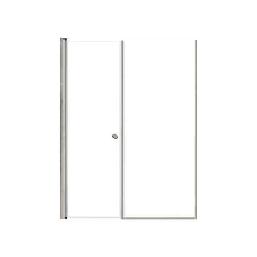 SMLSDF527006C-M Lydia 52-in x 70-in Pivot Shower Door And Fixed Panel With 1/4-in Clear Glass And Double-Sided Knob Handles