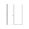 SMLSDF537006C-BS Lydia 53-in x 70-in Pivot Shower Door And Fixed Panel With 1/4-in Clear Glass And Double-Sided Knob Handles, Brushed Stainless