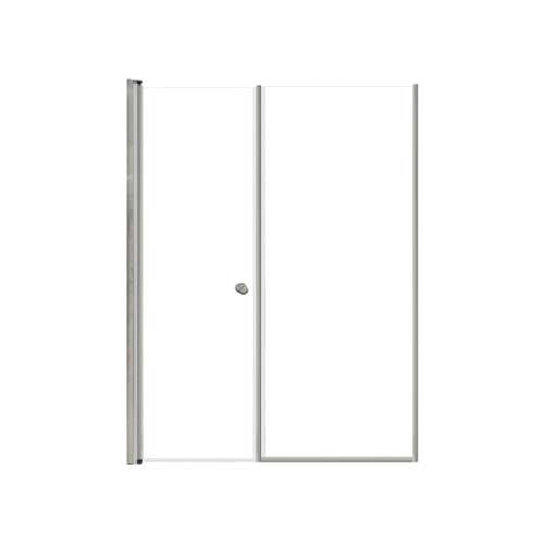 SMLSDF547006C-M Lydia 54-in x 70-in Pivot Shower Door And Fixed Panel With 1/4-in Clear Glass And Double-Sided Knob Handle
