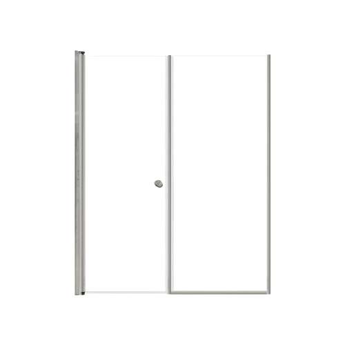 SMLSDF567006C-M Lydia 56-in x 70-in Pivot Shower Door And Fixed Panel With 1/4-in Clear Glass And Double-Sided Knob Handles
