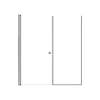 SMLSDF617006C-BS Lydia 61-in x 70-in Pivot Shower Door And Fixed Panel With 1/4-in Clear Glass And Double-Sided Knob Handles, Brushed Stainless