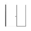 SMLSDF637006C-MB Lydia 63-in x 70-in Pivot Shower Door And Fixed Panel With 1/4-in Clear Glass And Double-Sided Knob Handles, Matte Black