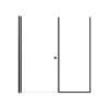 SMLSDF647006C-MB Lydia 64-in x 70-in Pivot Shower Door And Fixed Panel With 1/4-in Clear Glass And Double-Sided Knob Handles, Matte Black