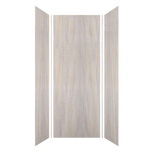Luxura 36-in x 36-in x 96-in Glue to Wall 3-Piece Shower Wall Kit, Creme Brulee