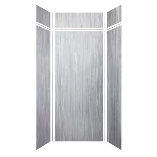 Luxura 36-in x 36-in x 84/12-in Glue to Wall 6-Piece Transition Shower Wall Kit, Iceberg Grey