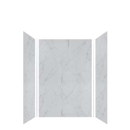 Luxura 48-in x 36-in x 72-in Glue to Wall 3-Piece Shower Wall Kit, Palladium White
