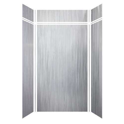Luxura 48-in x 36-in x 84/12-in Glue to Wall 6-Piece Transition Shower Wall Kit, Iceberg Grey