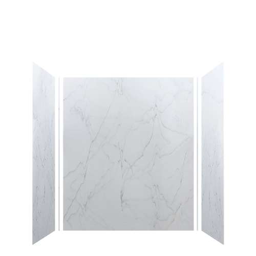 Samuel Müeller SMLWK483672-180 Luxura 60-in x 36-in x 72-in Glue to Wall 3-Piece Tub Wall Kit, Palladium White