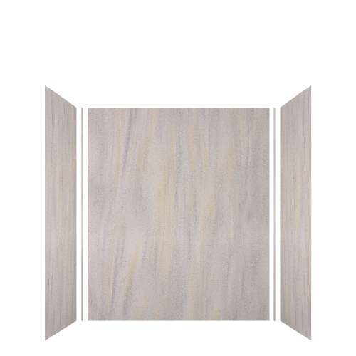 Luxura 60-in x 36-in x 72-in Glue to Wall 3-Piece Tub Wall Kit, Creme Brulee