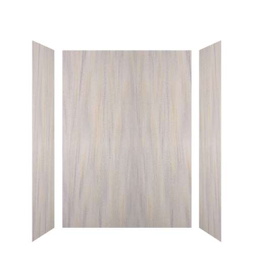 Luxura 60-in x 36-in x 84-in Glue to Wall 3-Piece Tub Wall Kit, Creme Brulee