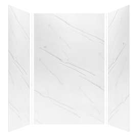 Samuel Müeller SMLWK604896-181 Luxura 60-in x 48-in x 96-in Glue to Wall 3-Piece Shower Wall Kit, Misty River