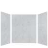 Luxura 60-in x 60-in x 72-in Glue to Wall 3-Piece Shower Wall Kit, Palladium White